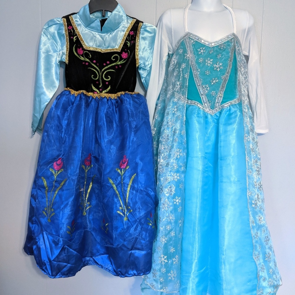 Frozen Anna and Elsa dresses costume 6/7 lot of 2